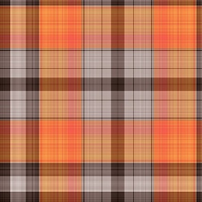 Orange and Grey Plaid - Extra Large Scale for Wallpaper and Home Decor