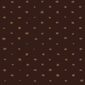Earthy Blooms - Wonky Dots Chocolate Plain