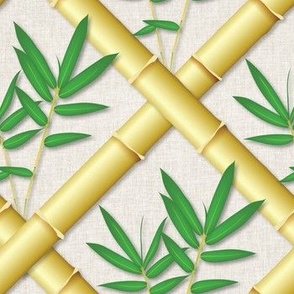 Bamboo Trellis with Leaves