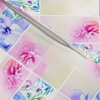 Pastel Watercolor Flower Grid