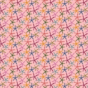 Rainbow Starfish On A Pink Background - Micro - 3x3