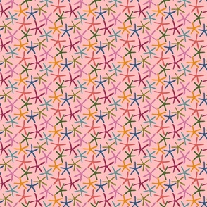 Rainbow Starfish On A Pink Background - Small - 6x6