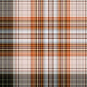 Orange, Black, and White Plaid - Extra Large Scale for Wallpaper and Home Decor