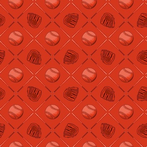 Baseball - Bat_ Ball and Glove - Autumn Red