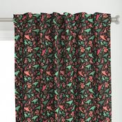 DInosaur Silhouettes Pink Green Black Kids Room Large Wallpaper Bedding Clothing