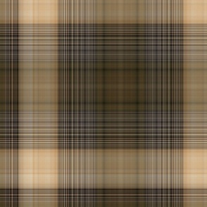 Neutral Tan and Black Plaid - Extra Large Scale for Wallpaper and Home Decor