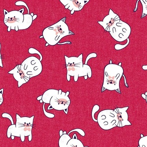 Cute Cats - Magenta LS