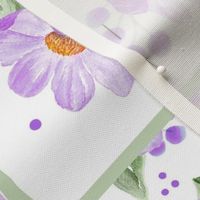 Large 27x18 Fat Quarter Panel I Can By Myself Flowers Self Love Purple Floral for Wall Hanging or Tea Towel