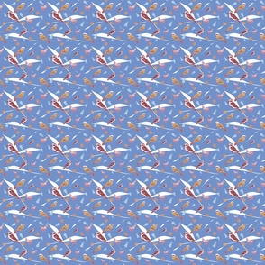 Birds-Kookaburras-sparrows-australian birds - light blue 6698fd