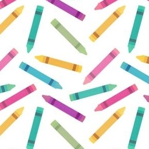 medium tossed crayons / bright