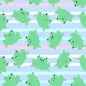 cute frogs on stripe