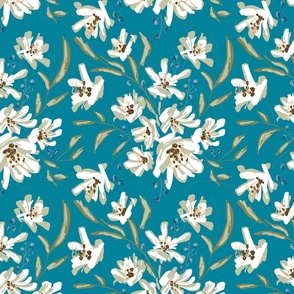Florals in Teal