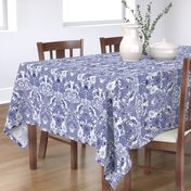 Parrot Damask ~ Blue and White