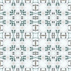Cohesion 08-03: Retro Echo Tile Seamless Pattern (Tan, Green, Brown, Cream, Teal)