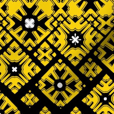 Black and yellow morphing pattern