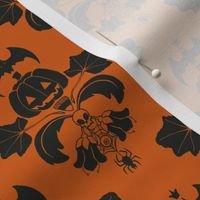 Jack O Lantern Damask Orange/Black