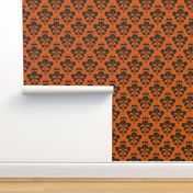 Jack O Lantern Damask Orange/Black