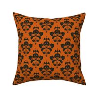 Jack O Lantern Damask Orange/Black