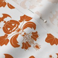 Jack O Lantern Damask White/Orange