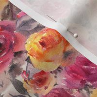 Big abstract watercolor roses