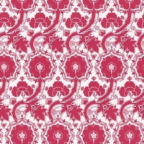 Decorative Italian Renaissance Textile Design - in Viva Magenta - Coordinate