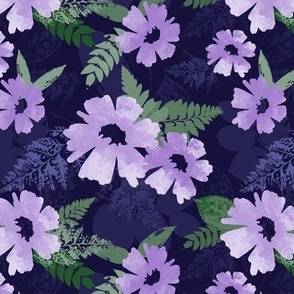 Watercolor Floral Blue/Violet