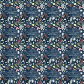 Misogyny speech floral fabric navy small