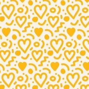 Valentines Quirky Love Yellow on Yellow