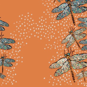 Orange Dragonfly and dots