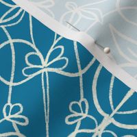 Azure & Cream Tulip Line Art: Minimalist Floral Elegance