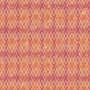 Vintage Dark Pink and Dark Orange Double Harlequin Pattern