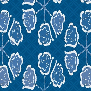 blue groups of rose shapes by rysunki_malunki