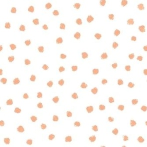 Dots on white - coral