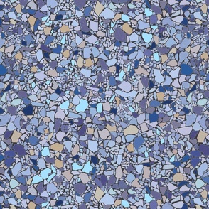 Terrazzo // large scale // blue & lavendar with dark blue grout