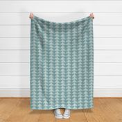 Barkcloth Rustic Triangles earth tones celadon sage very large by Pippa Shaw