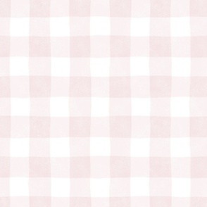 Gingham Checks in Barely There Pastel Blush Pink and White - Large Scale