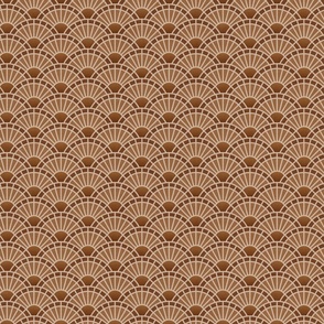 Serene Sunshine- Scalloped Sun- Geometric Art Deco- Earth Tone- Brown- Copper- Caramel- Beige- Summer- Fall- Autumn- Small- Wallpaper