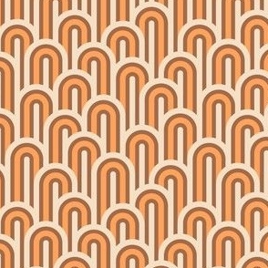 Arcs Geometric Rainbows | Small Scale | Retro Orange Brown