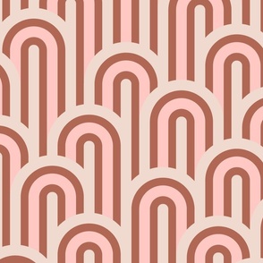 Arcs Geometric Rainbows | Large Scale | Rust Taupe Pink