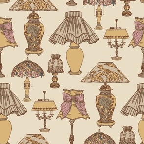 Lamps and lampshades natural ecru