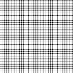 Monochrome plaid black on white - Small scale