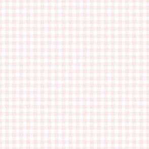 Gingham Checks in Barely There Pastel Blush Pink and White - Small Scale