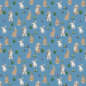 Clover Patch Bunnies Easter Blue