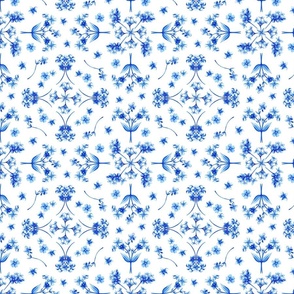 Forget-Me-Not watercolor blue tile