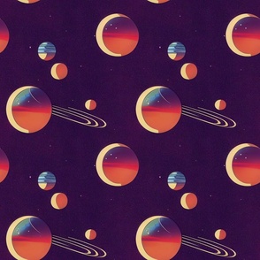red planets in a starscape