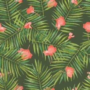 Floral Palms in Midnight (Small)