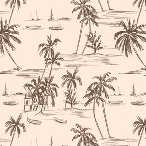 Beige & Brown Beach Palms S