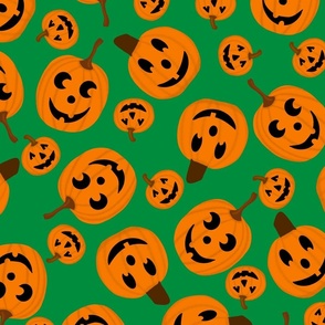 Green Happy Jacks - Jack-o-Lantern Pattern