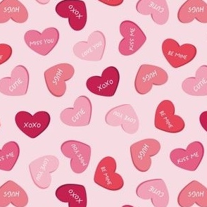 Valentine's Day Conversation Hearts in Pink