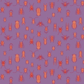 medium - beetles in pink on lavender